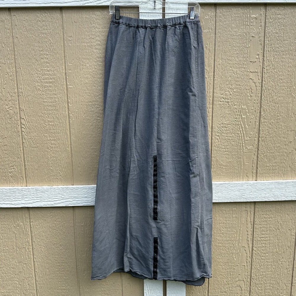 Cynthia Ashby Cotton Lagenlook Adjustable Snap Boho Maxi Skirt Womens Size Small